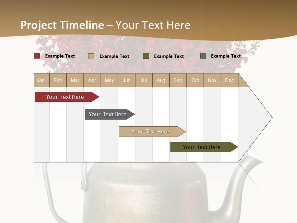A Metal Watering Can With Flowers In It PowerPoint Template