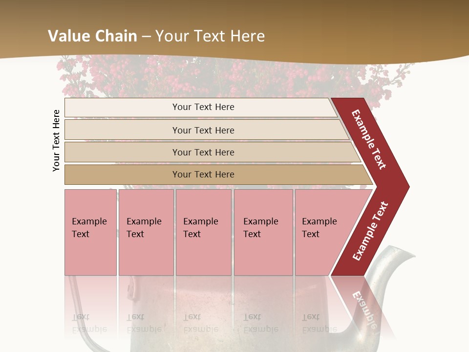 A Metal Watering Can With Flowers In It PowerPoint Template