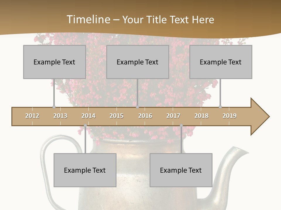 A Metal Watering Can With Flowers In It PowerPoint Template