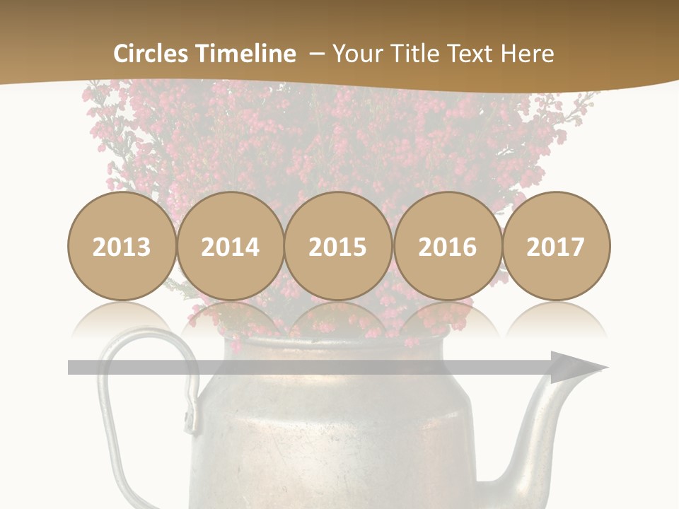 A Metal Watering Can With Flowers In It PowerPoint Template