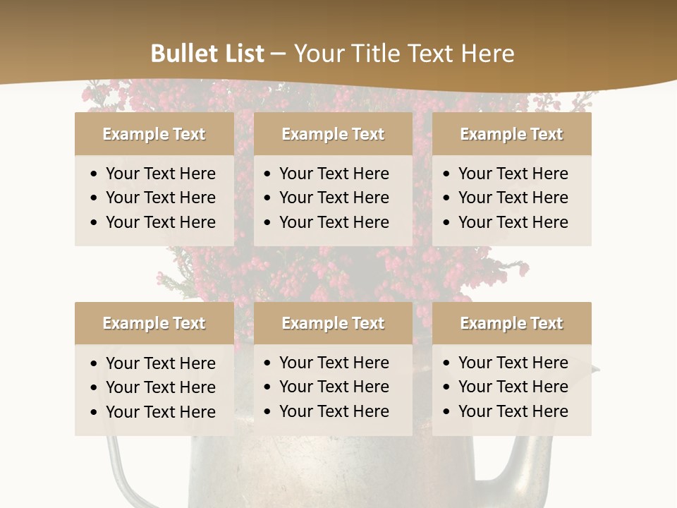 A Metal Watering Can With Flowers In It PowerPoint Template