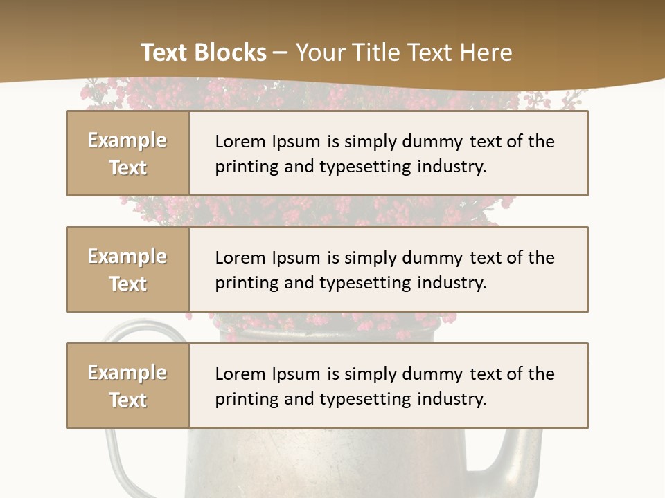 A Metal Watering Can With Flowers In It PowerPoint Template