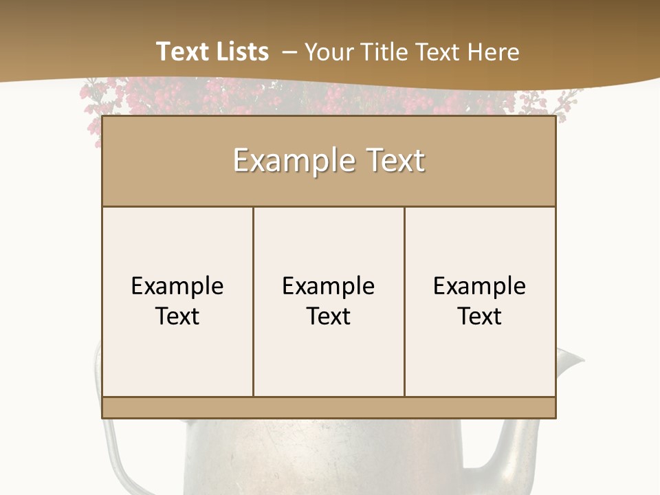 A Metal Watering Can With Flowers In It PowerPoint Template