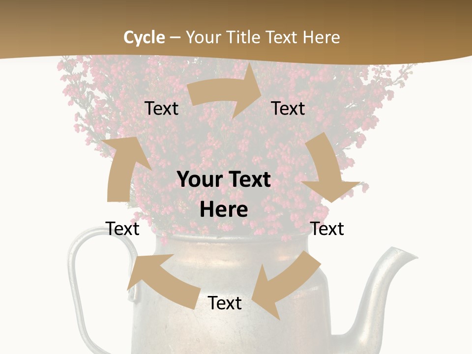 A Metal Watering Can With Flowers In It PowerPoint Template