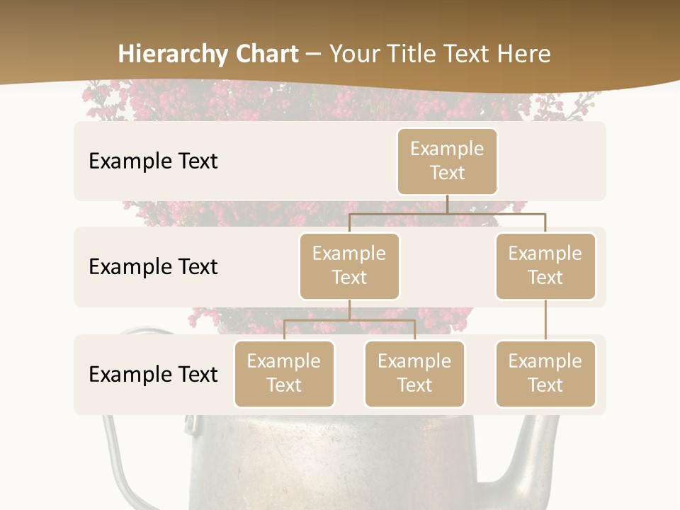 A Metal Watering Can With Flowers In It PowerPoint Template