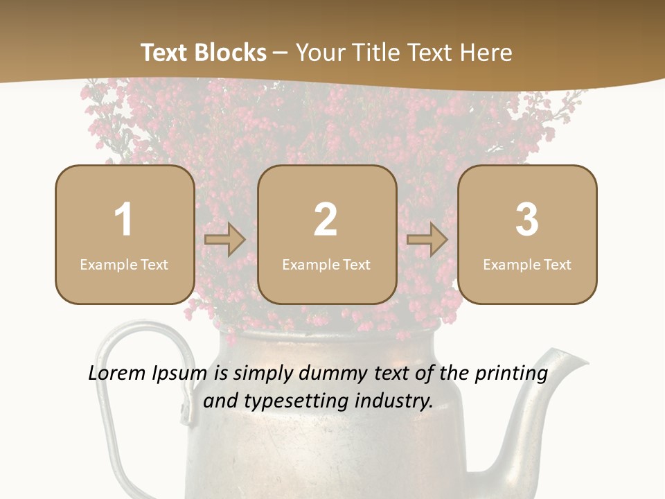 A Metal Watering Can With Flowers In It PowerPoint Template