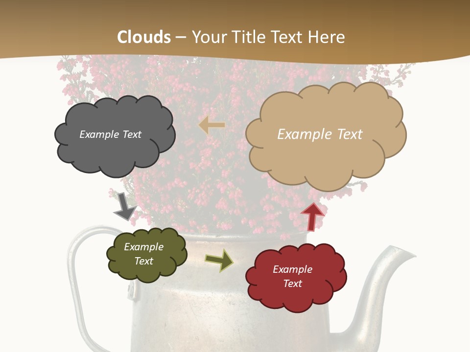 A Metal Watering Can With Flowers In It PowerPoint Template