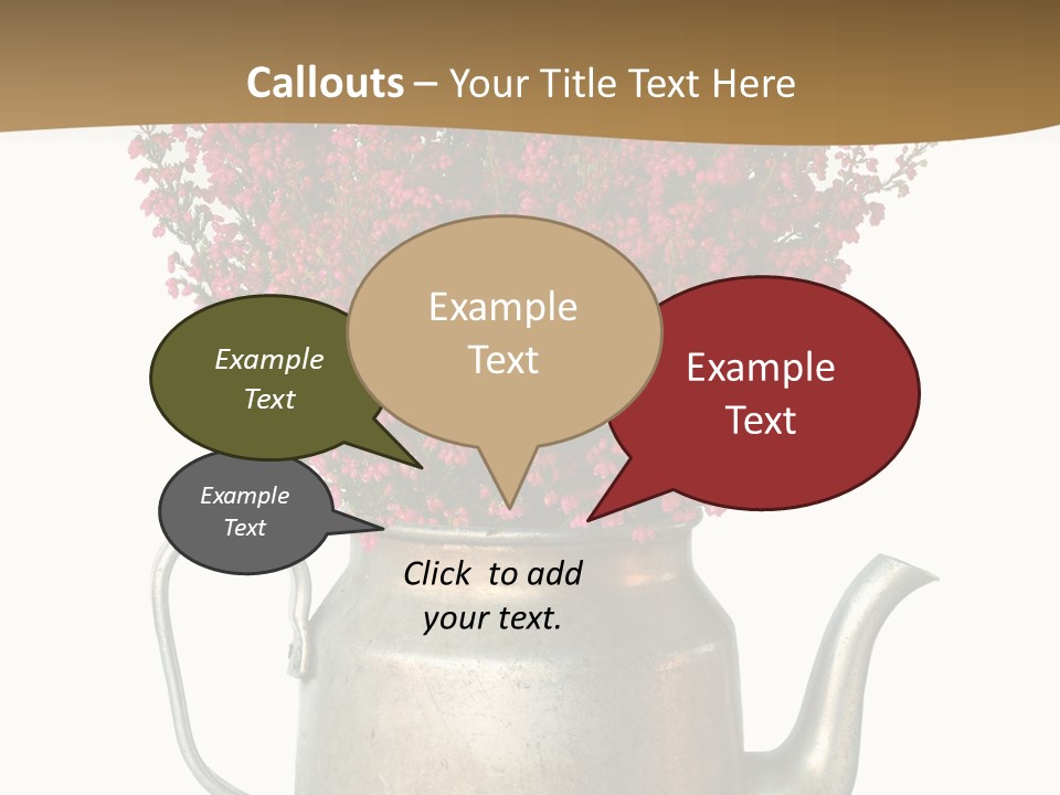 A Metal Watering Can With Flowers In It PowerPoint Template