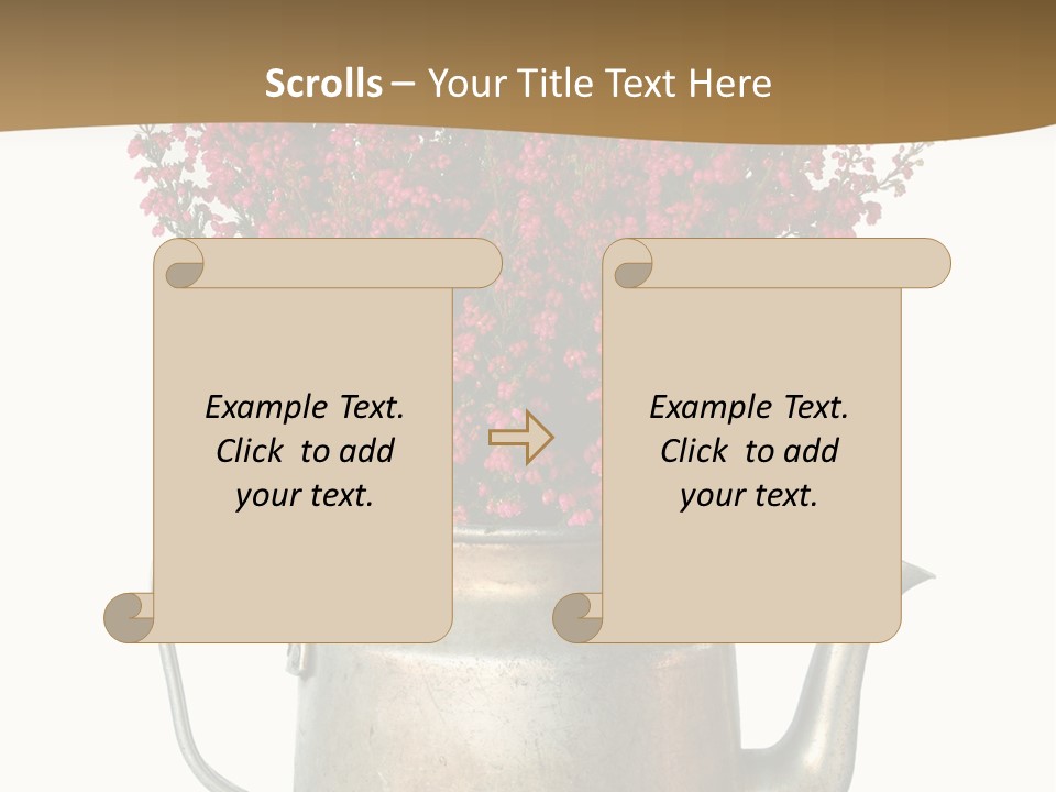 A Metal Watering Can With Flowers In It PowerPoint Template