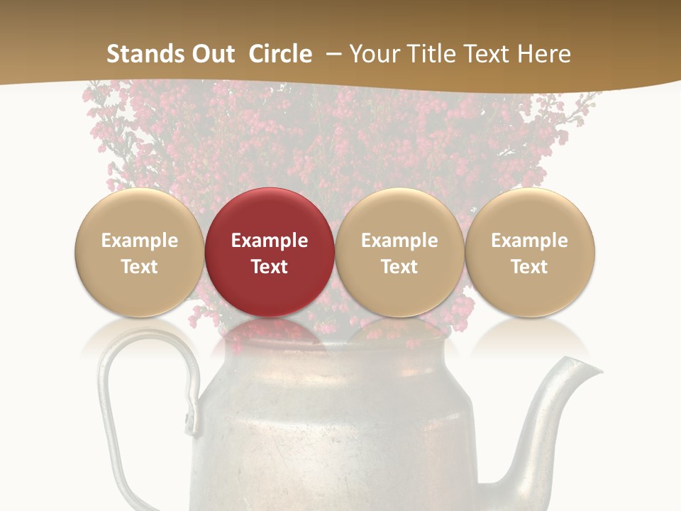 A Metal Watering Can With Flowers In It PowerPoint Template