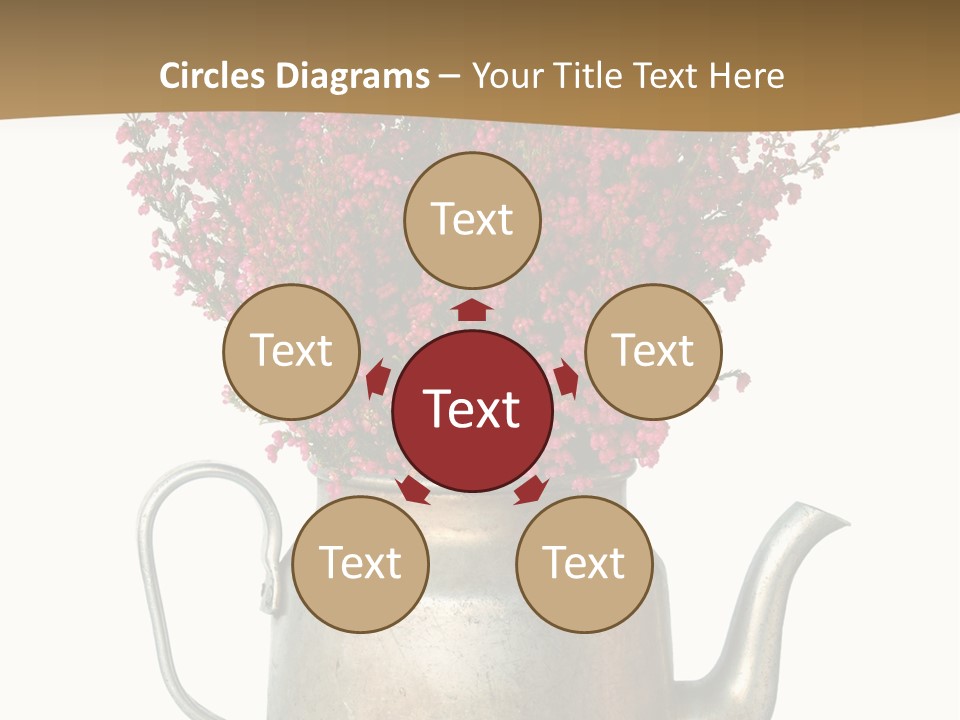 A Metal Watering Can With Flowers In It PowerPoint Template