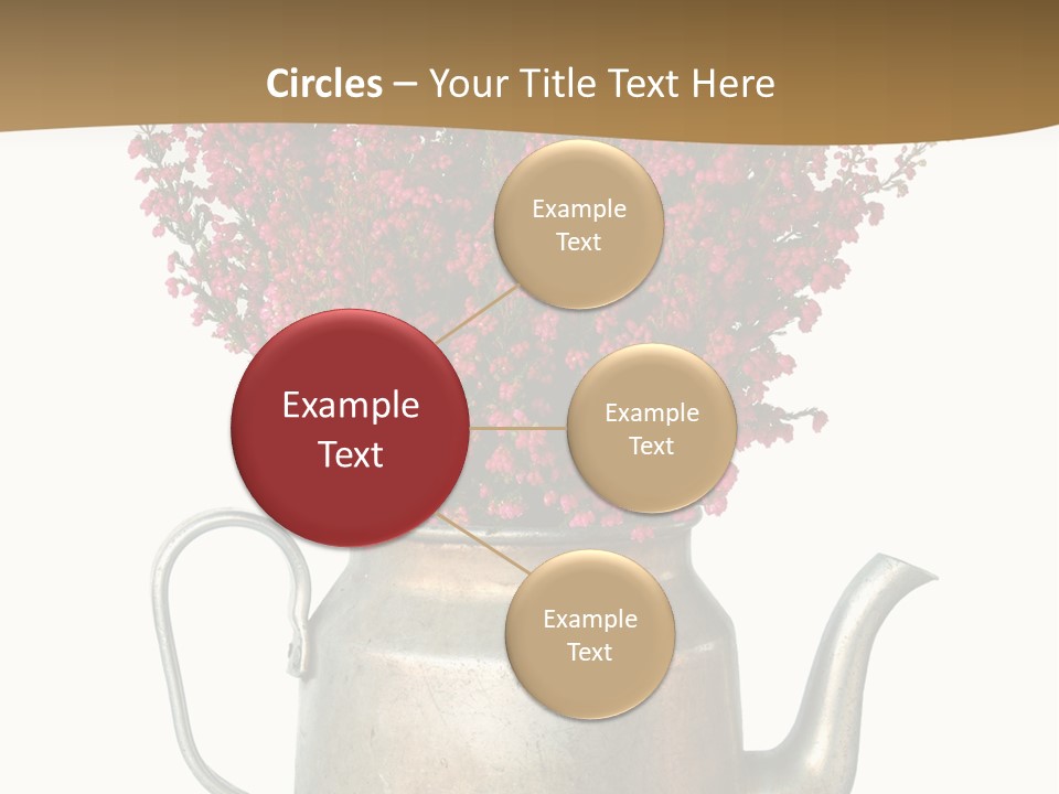 A Metal Watering Can With Flowers In It PowerPoint Template