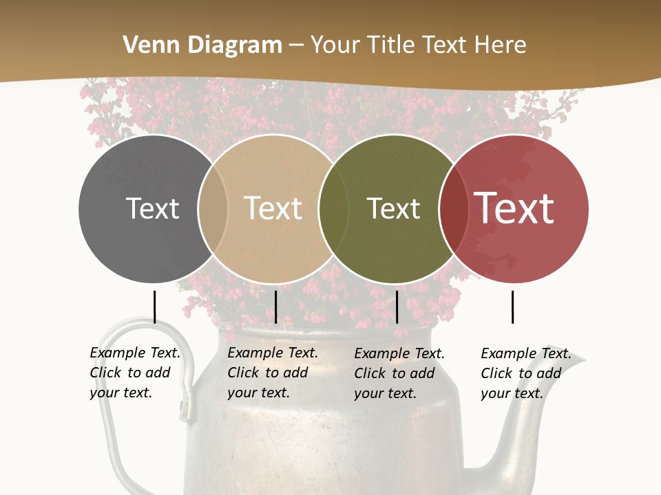 A Metal Watering Can With Flowers In It PowerPoint Template