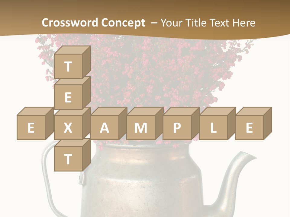 A Metal Watering Can With Flowers In It PowerPoint Template