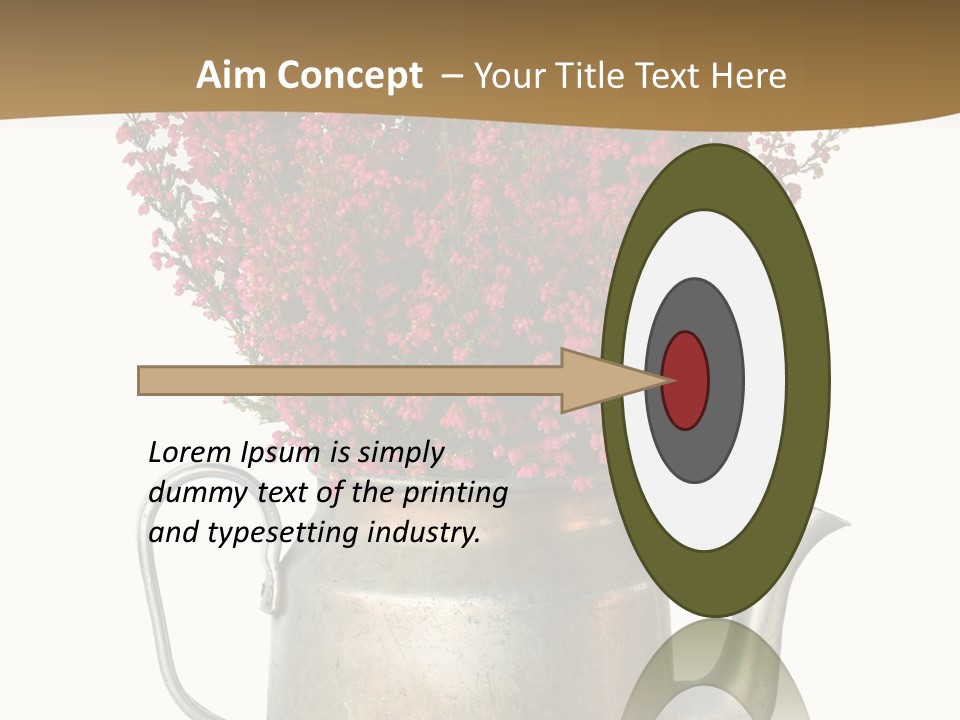 A Metal Watering Can With Flowers In It PowerPoint Template