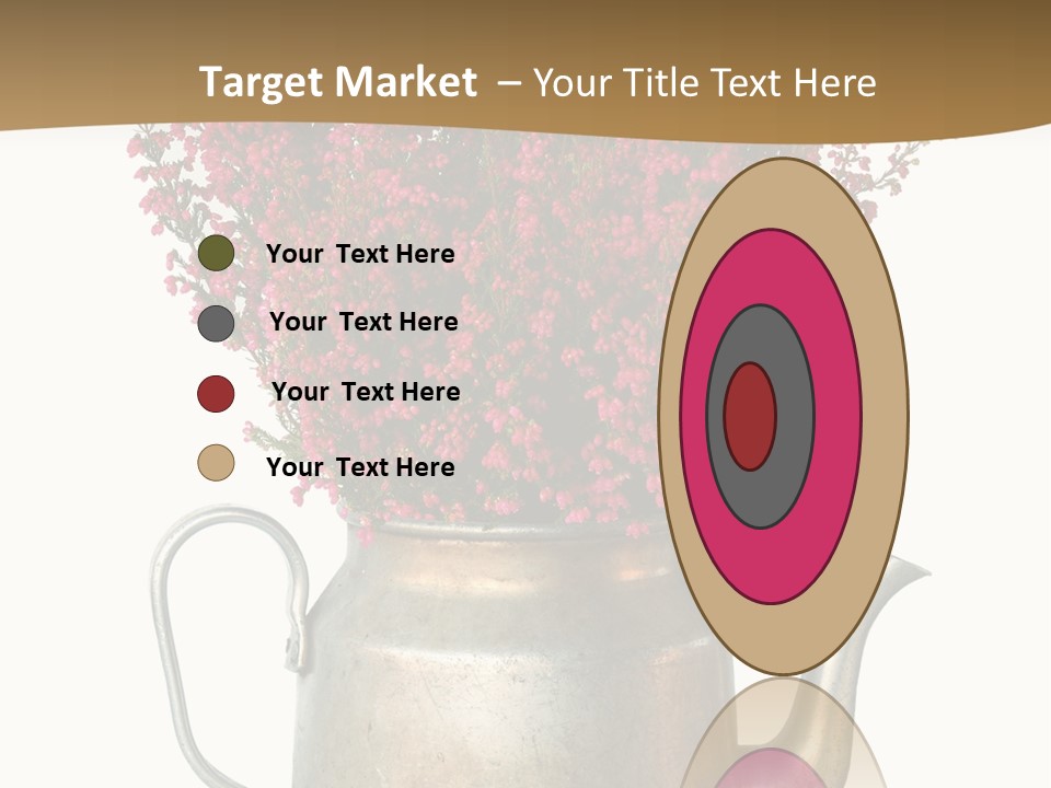 A Metal Watering Can With Flowers In It PowerPoint Template