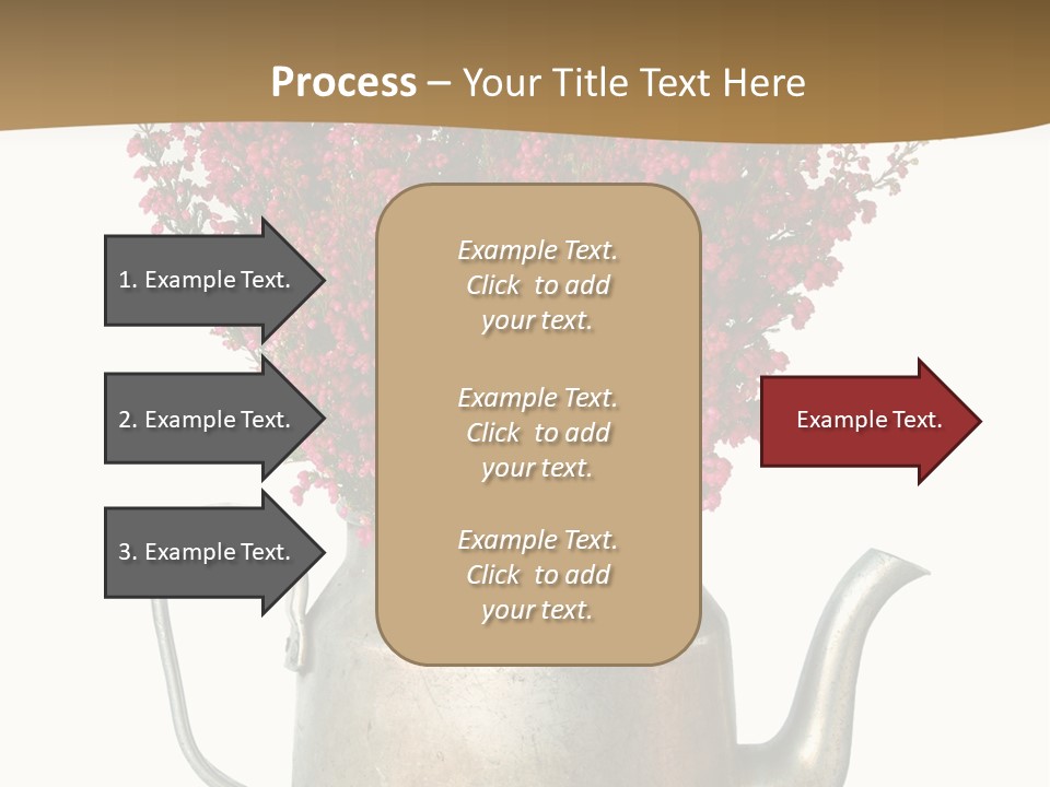 A Metal Watering Can With Flowers In It PowerPoint Template