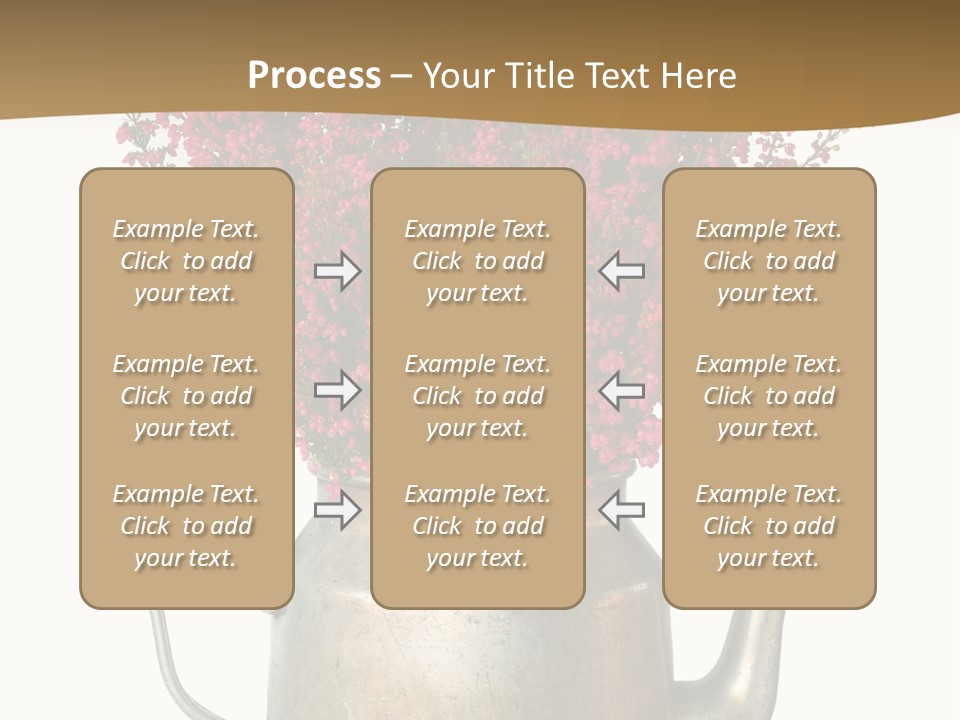 A Metal Watering Can With Flowers In It PowerPoint Template