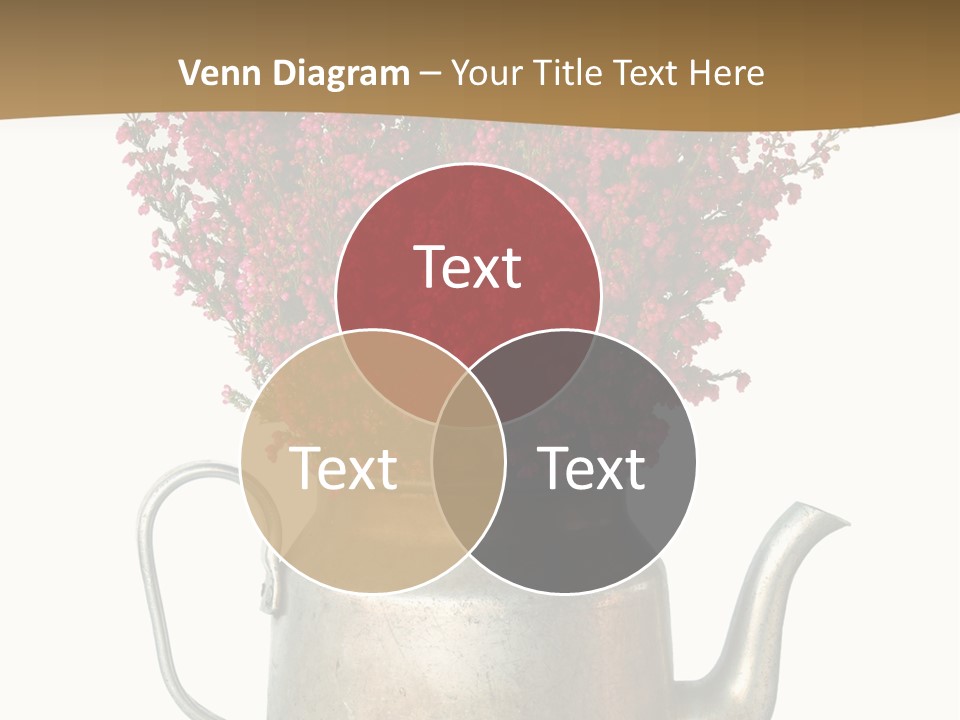 A Metal Watering Can With Flowers In It PowerPoint Template