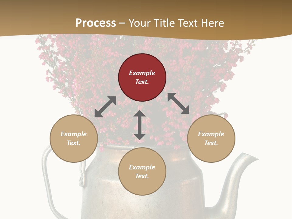 A Metal Watering Can With Flowers In It PowerPoint Template