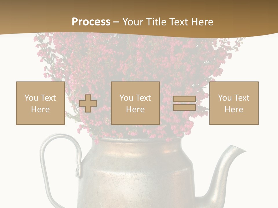 A Metal Watering Can With Flowers In It PowerPoint Template