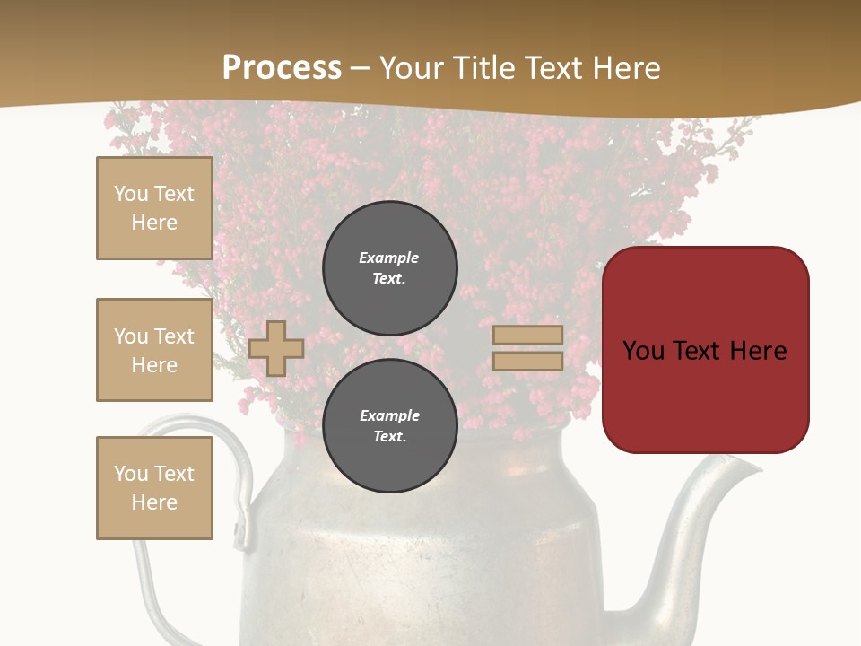 A Metal Watering Can With Flowers In It PowerPoint Template