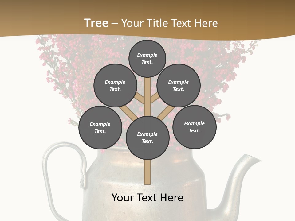 A Metal Watering Can With Flowers In It PowerPoint Template