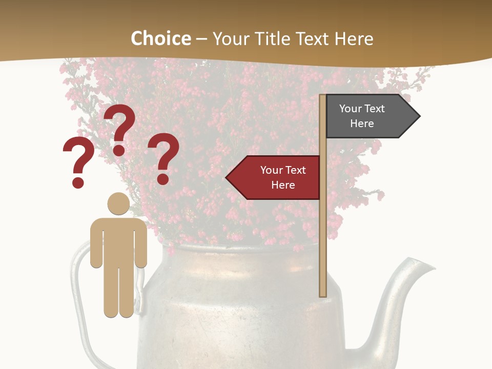 A Metal Watering Can With Flowers In It PowerPoint Template