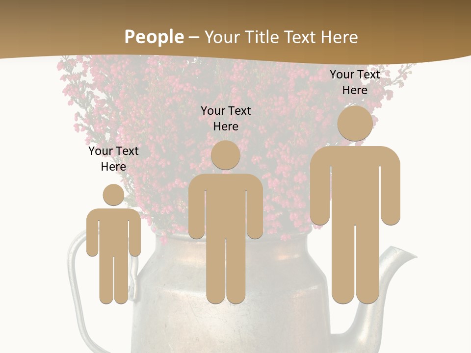 A Metal Watering Can With Flowers In It PowerPoint Template