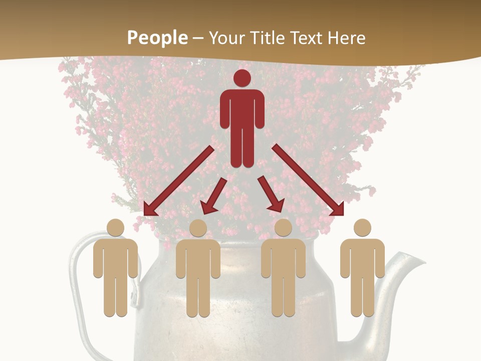 A Metal Watering Can With Flowers In It PowerPoint Template