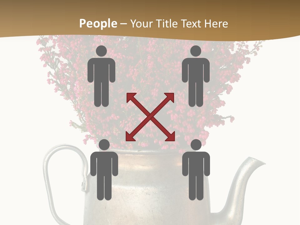 A Metal Watering Can With Flowers In It PowerPoint Template