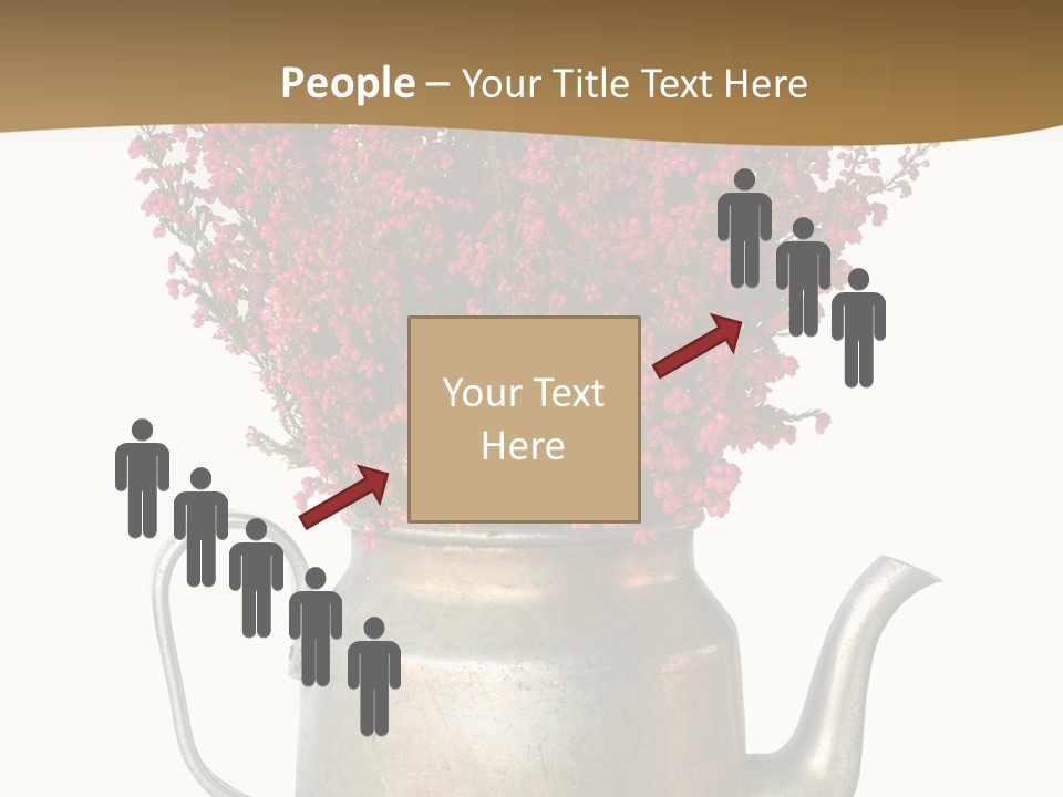 A Metal Watering Can With Flowers In It PowerPoint Template