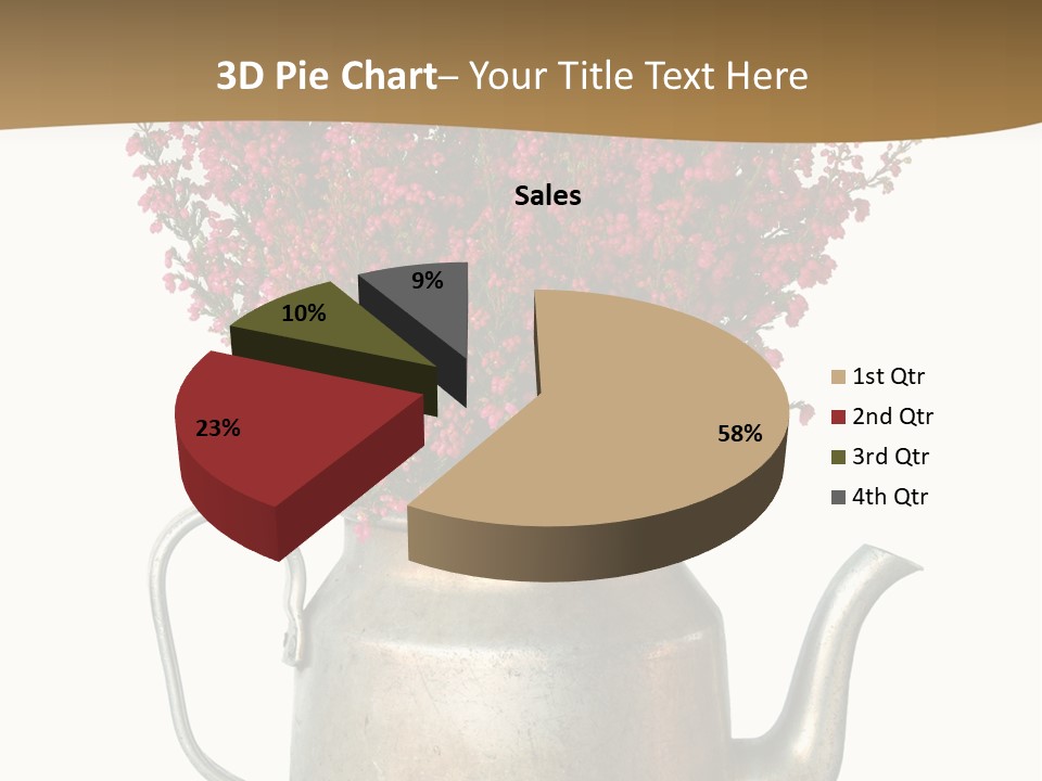 A Metal Watering Can With Flowers In It PowerPoint Template