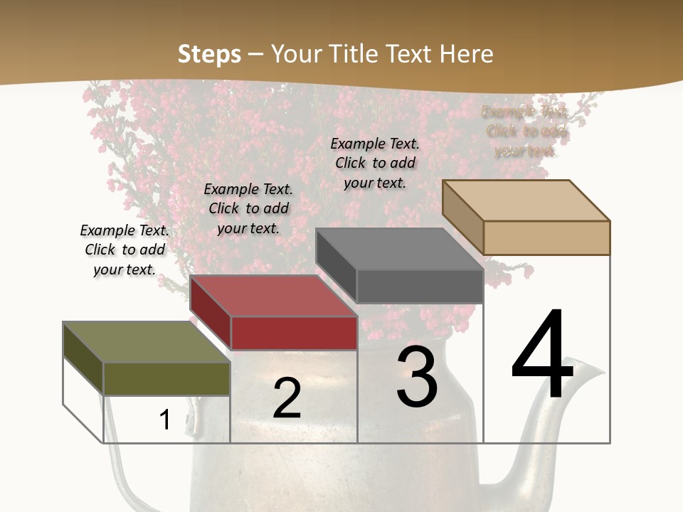 A Metal Watering Can With Flowers In It PowerPoint Template