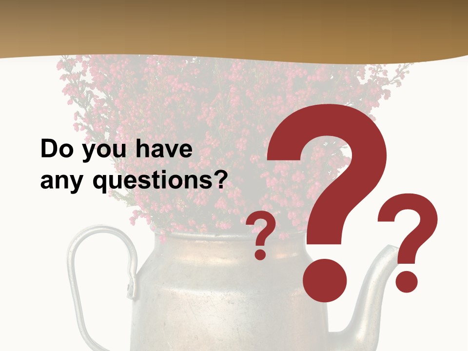 A Metal Watering Can With Flowers In It PowerPoint Template