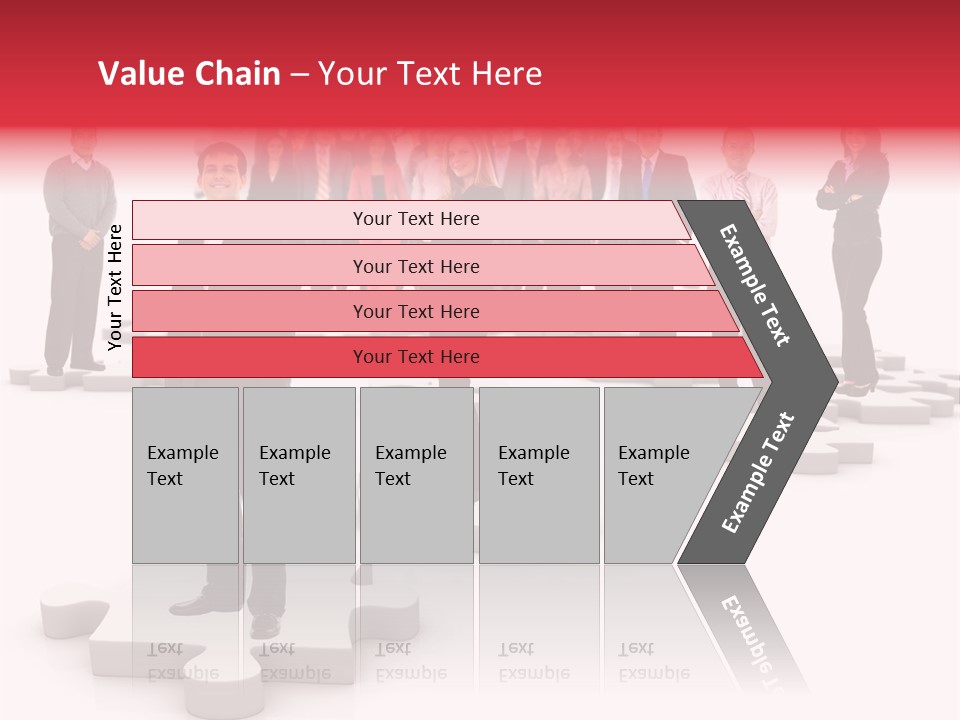 A Group Of Business People Standing In Front Of A Puzzle Piece PowerPoint Template