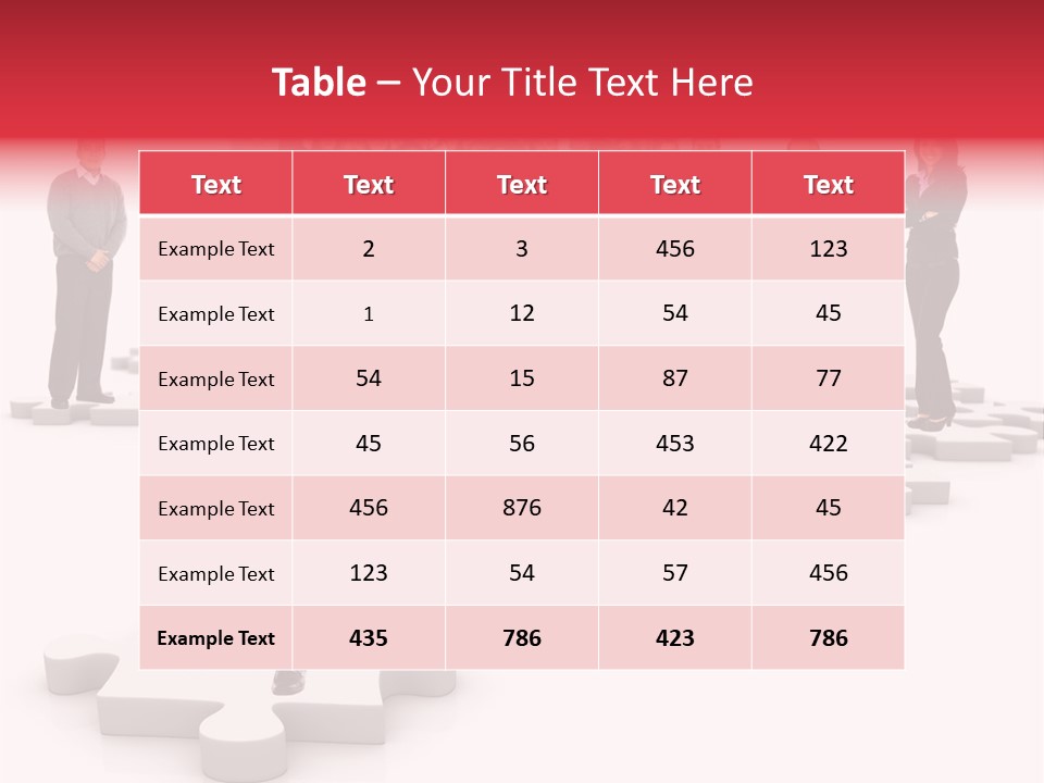 A Group Of Business People Standing In Front Of A Puzzle Piece PowerPoint Template