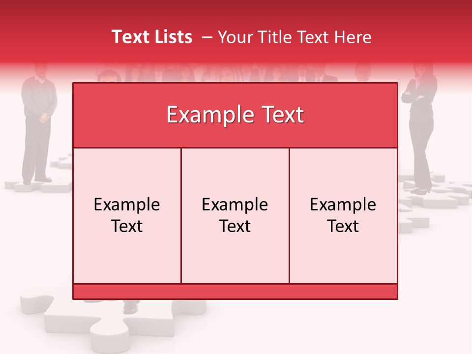 A Group Of Business People Standing In Front Of A Puzzle Piece PowerPoint Template