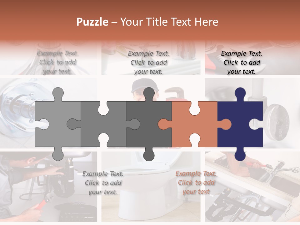 A Collage Of Photos With A Plumber And A Wrench PowerPoint Template