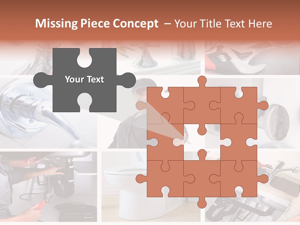 A Collage Of Photos With A Plumber And A Wrench PowerPoint Template