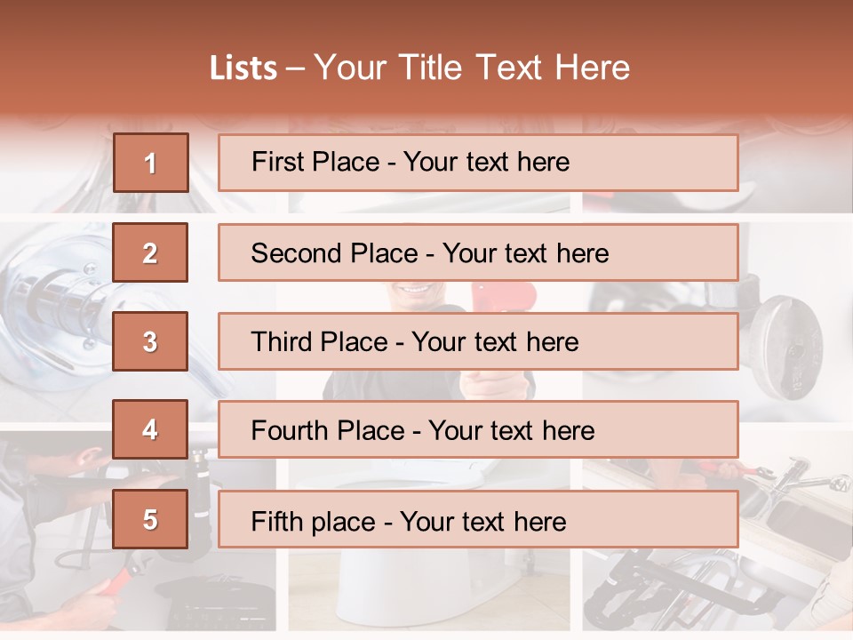 A Collage Of Photos With A Plumber And A Wrench PowerPoint Template
