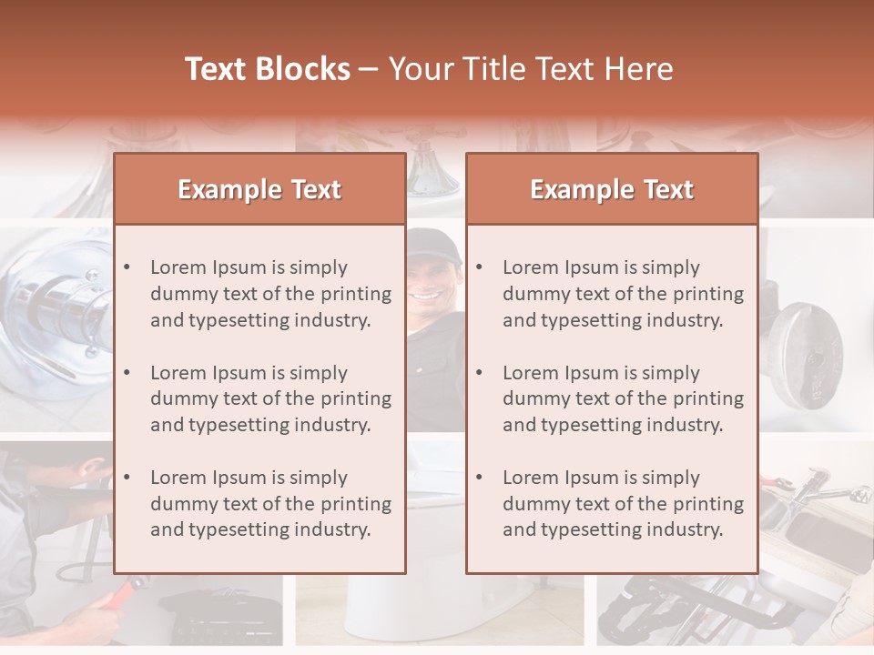 A Collage Of Photos With A Plumber And A Wrench PowerPoint Template