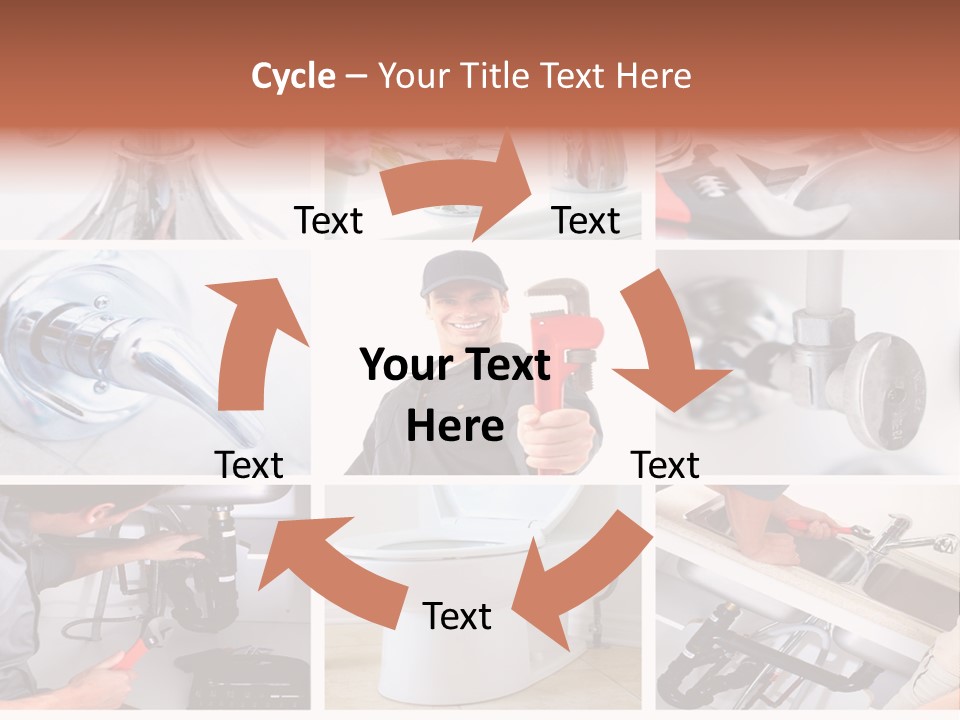 A Collage Of Photos With A Plumber And A Wrench PowerPoint Template