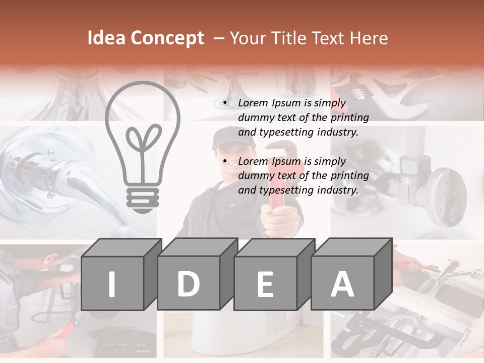 A Collage Of Photos With A Plumber And A Wrench PowerPoint Template