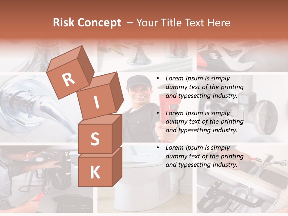 A Collage Of Photos With A Plumber And A Wrench PowerPoint Template