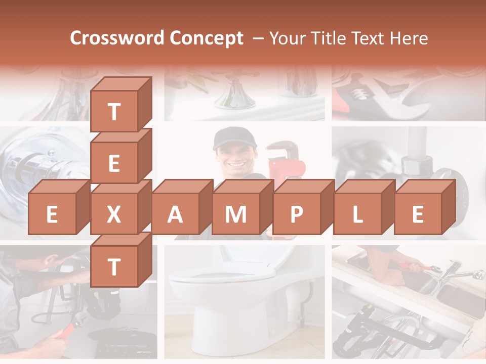 A Collage Of Photos With A Plumber And A Wrench PowerPoint Template