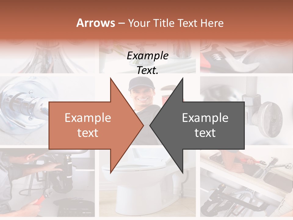 A Collage Of Photos With A Plumber And A Wrench PowerPoint Template