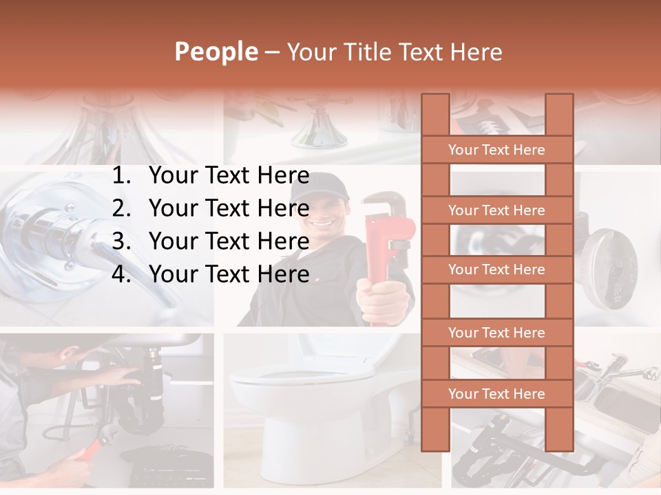 A Collage Of Photos With A Plumber And A Wrench PowerPoint Template