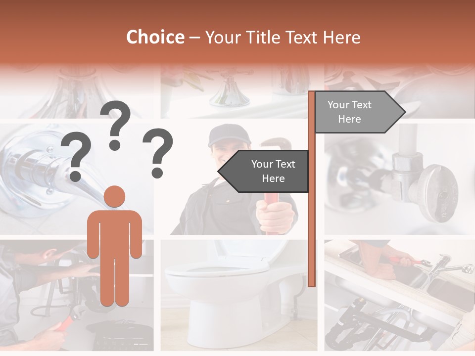 A Collage Of Photos With A Plumber And A Wrench PowerPoint Template