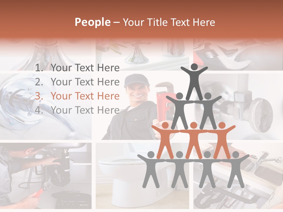 A Collage Of Photos With A Plumber And A Wrench PowerPoint Template
